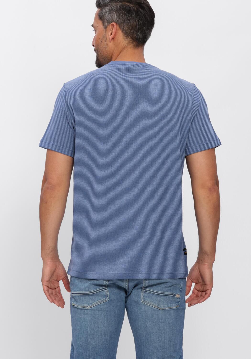 Blaue PME LEGEND T-shirt TWO TONE TEXTURED STRIPE - large