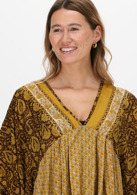 Gelbe SISSEL EDELBO Maxikleid MADONNA MIX CAFTAN - large