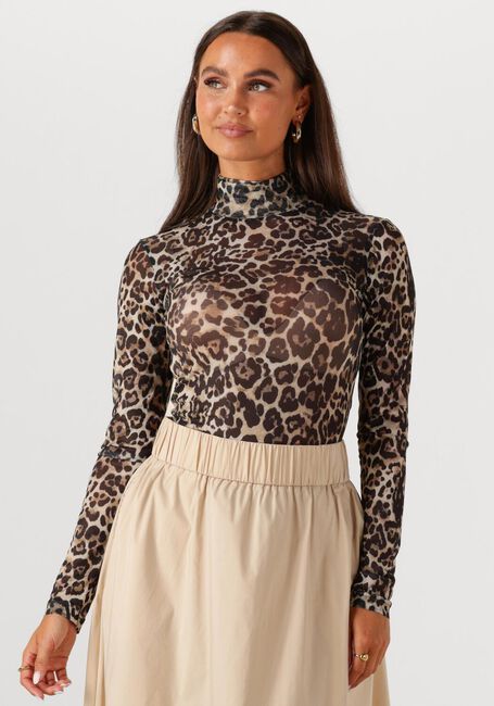 Braune NOTRE-V T-shirt NV-GINNY LEO MESH TOP - large
