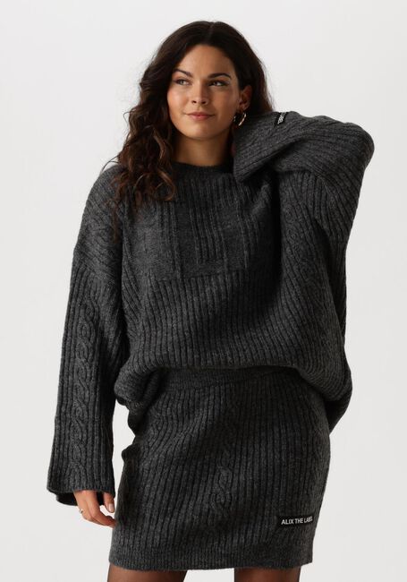 Graue ALIX THE LABEL Sweatshirt LADIES KNITTED ALIX CABLE PULLOVER - large