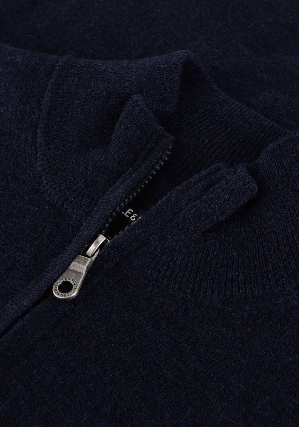 Dunkelblau LYLE & SCOTT Pullover LAMBSWOOL BLEND QUARTER ZIP JUMPER - large