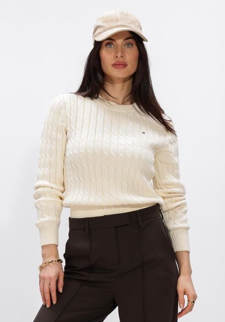 Creme TOMMY HILFIGER Pullover CO CABLE MID GG C-NK LS SWT - large
