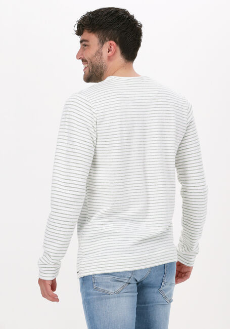 Weiße DSTREZZED Sweatshirt BOATNECK L/S FANCY TERRY STRIPE - large