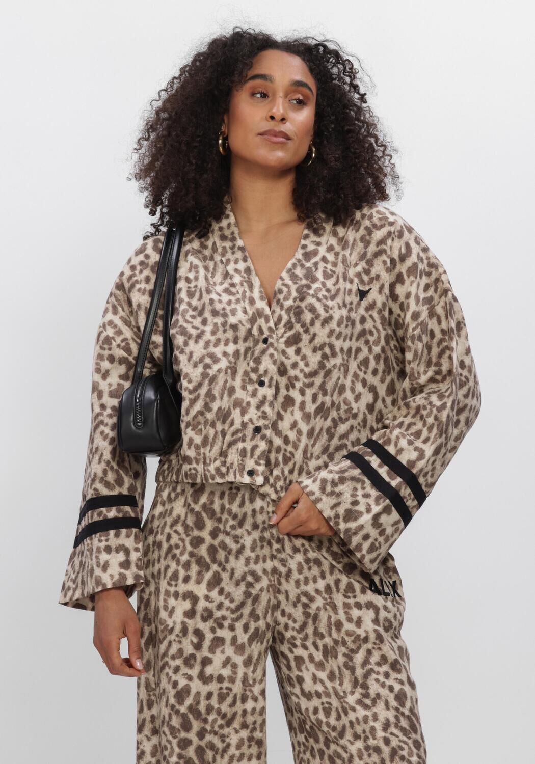 Braune ALIX THE LABEL Jack LADIES WOVEN SPORTY ANIMAL JACKET - large