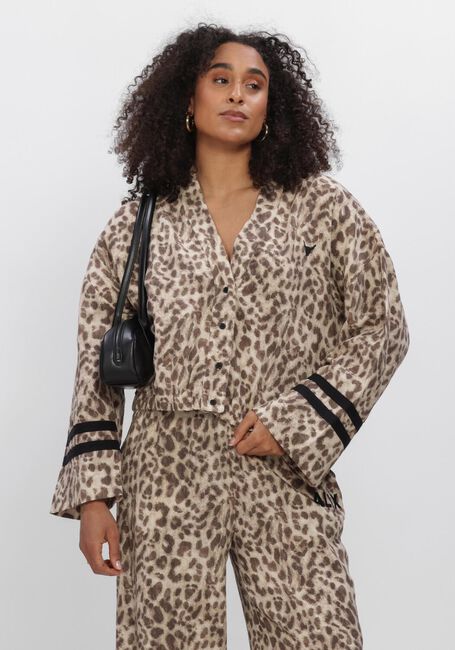 Braune ALIX THE LABEL Jack LADIES WOVEN SPORTY ANIMAL JACKET - large