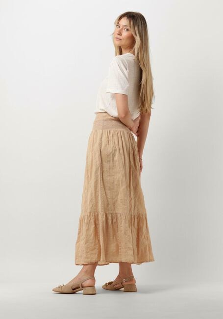 Sand RUBY TUESDAY Maxirock SALI LONG SKIRT WITH SMOCK WAISTBAND AND FULL PLACKET - large