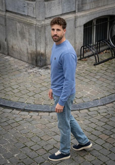 Blaue CALVIN KLEIN Sweatshirt LS EU BADGE 350TERRY CN SWTSHRT - large