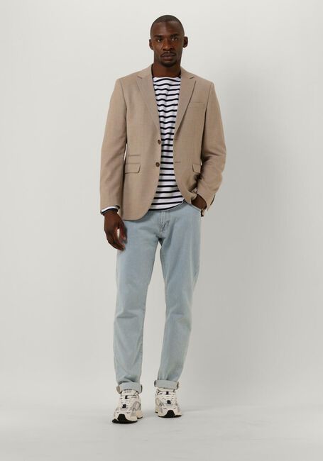 Weiße SELECTED MEN Polos & T-Shirts SLHBRIAC STRIPE LS O-NECK TEE - large