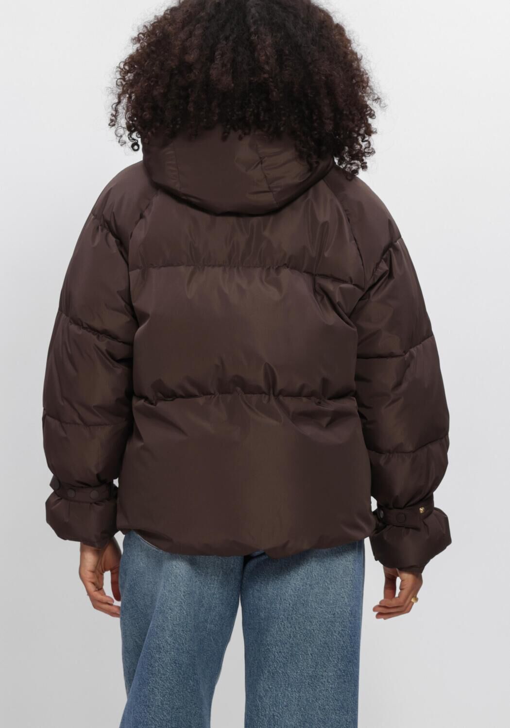 Braune WITHBLACK Wattierte Jack WBLKYLIE REAL DOWN JACKET - large