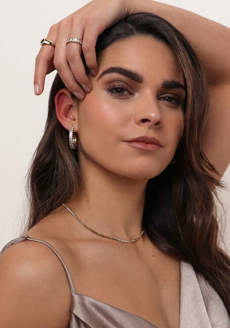 Goldfarbig NOTRE-V Ohrringe EARRING STRASS - large