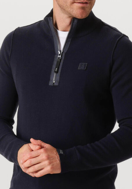 Blaue BUTCHER OF BLUE Pullover CLIFDEN HALFZIP - large