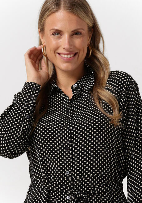 Schwarze VANILIA Minikleid DOTTED SHIRT DRESS - large