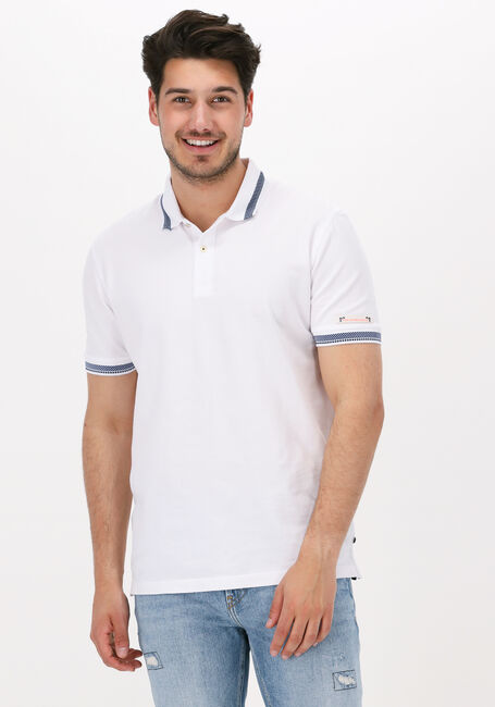 Weiße SCOTCH & SODA Polo-Shirt PIQUE POLO WITH TIPPING - large