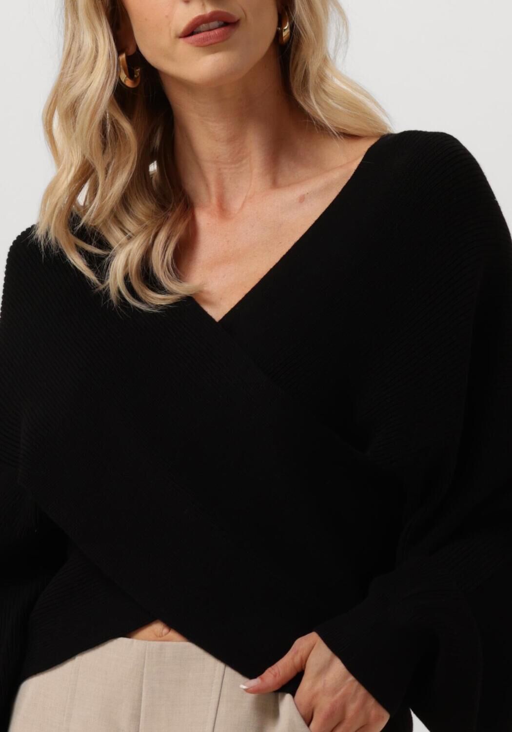 Schwarze MSCH COPENHAGEN Pullover MSCHZINELLE RACHELLE WRAP