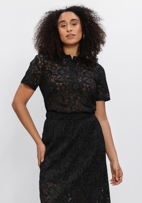 Schwarze OBJECT Top OBJBIANCA S/S LO POLO TOP - large