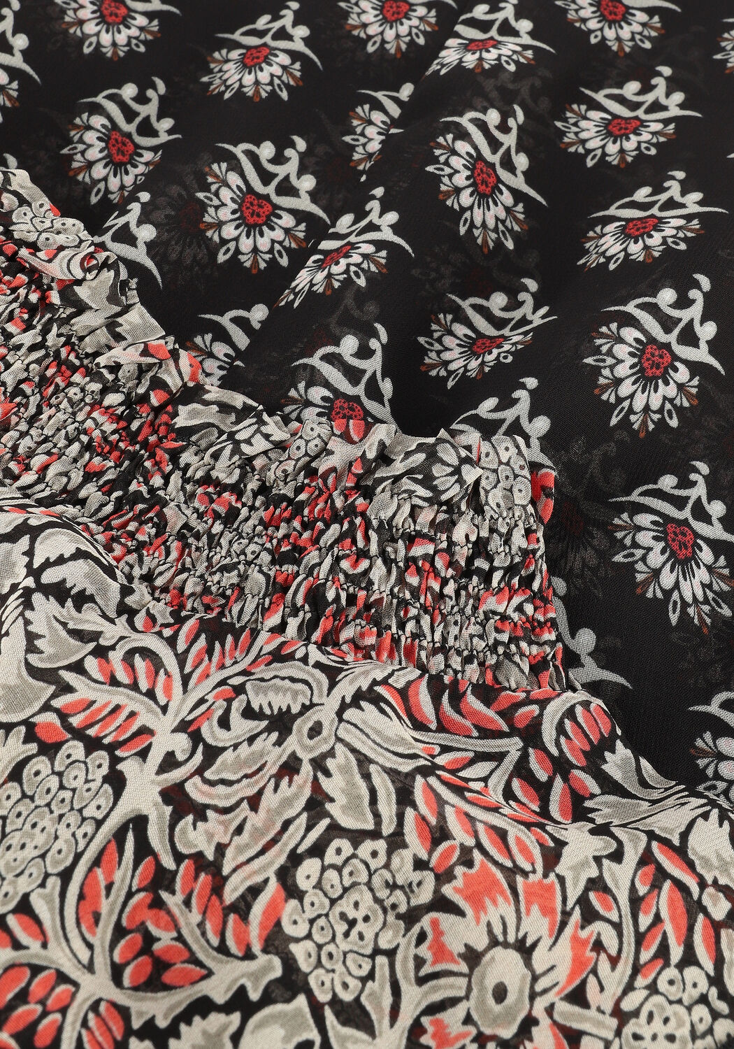 Schwarze SUMMUM Top TOP HIGH NECK ORNAMENT VISCOSE - large