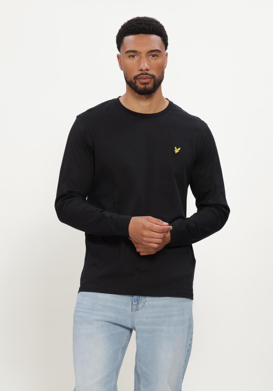 Schwarze LYLE & SCOTT T-shirt PLAIN L/S T-SHIRT - large