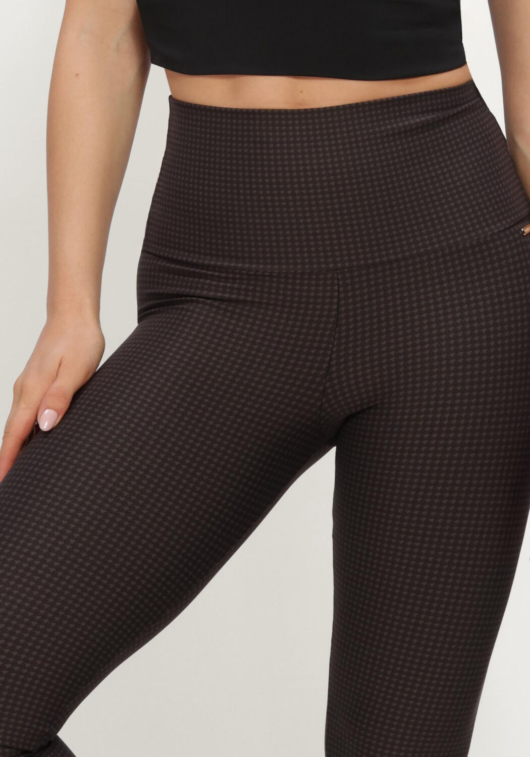 Braune DEBLON SPORTS Hosen CLASSIC LEGGINGS HIGH WAISTBAND - large