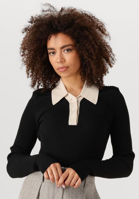 Schwarze SECOND FEMALE T-shirt JOSEPHINE KNIT POLO - large