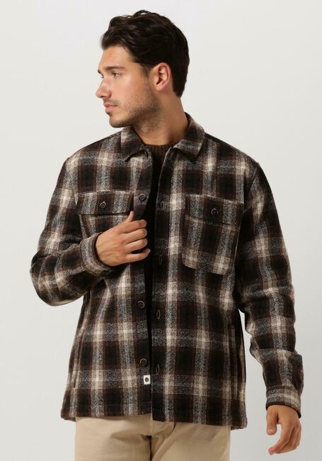 Braune ANERKJENDT Overshirt AKLION HEAVY CHECK OVERSHIRT - large