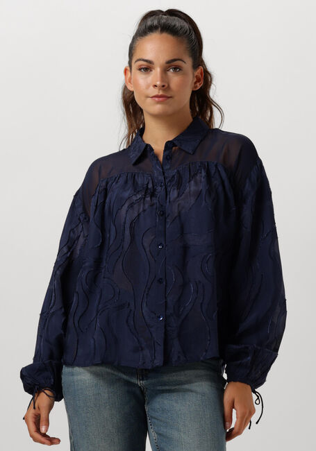 Blaue POM AMSTERDAM Blusen JAQCUARD MIDNIGHT BLUE - large