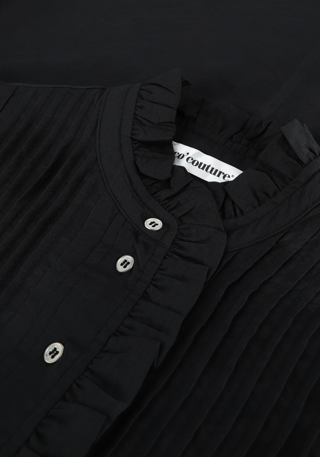 Schwarze CO'COUTURE Minikleid CALLUM PINTUCK FRILL DRESS - large