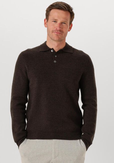 Braune PROFUOMO Polo-Shirt POLO LS SNOW - large