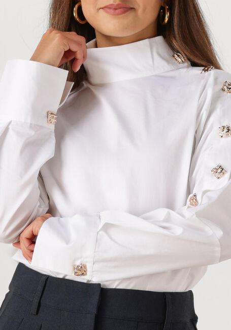 Weiße CO'COUTURE Blusen SANNA ASYM BUTTON BLOUSE - large