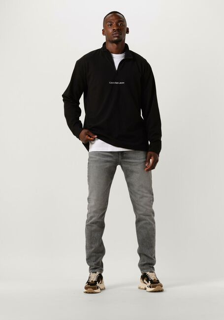 Schwarze CALVIN KLEIN Sweatshirt INSTIT HALF ZIP OTTOMAN TEE - large