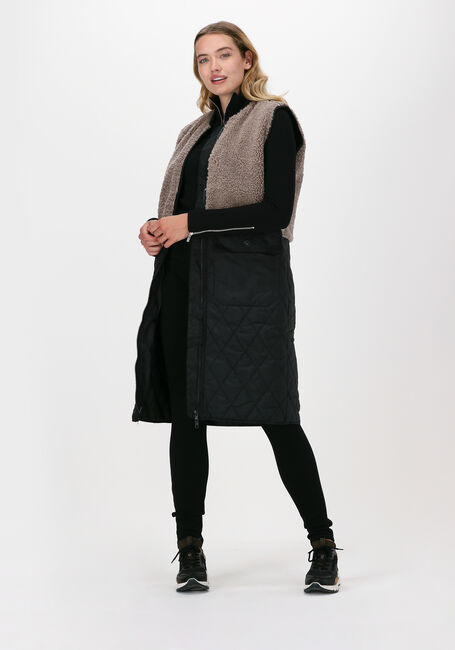 Schwarze CO'COUTURE Bodywarmer ALLEY FUR MIX VEST - large