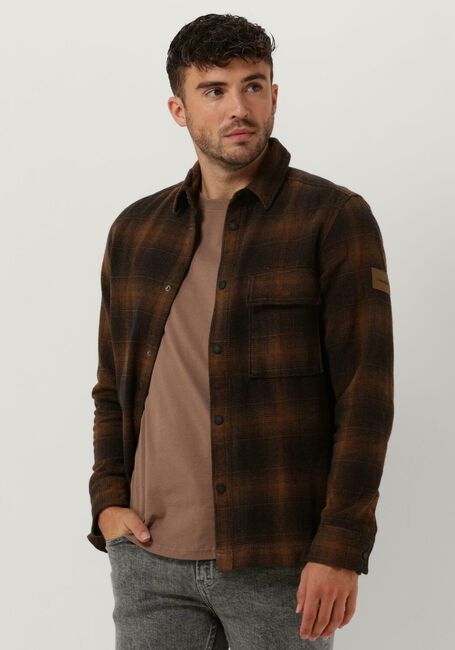 Braune CALVIN KLEIN Overshirt BLURRED CHECK INDOOR OVERSHIRT - large
