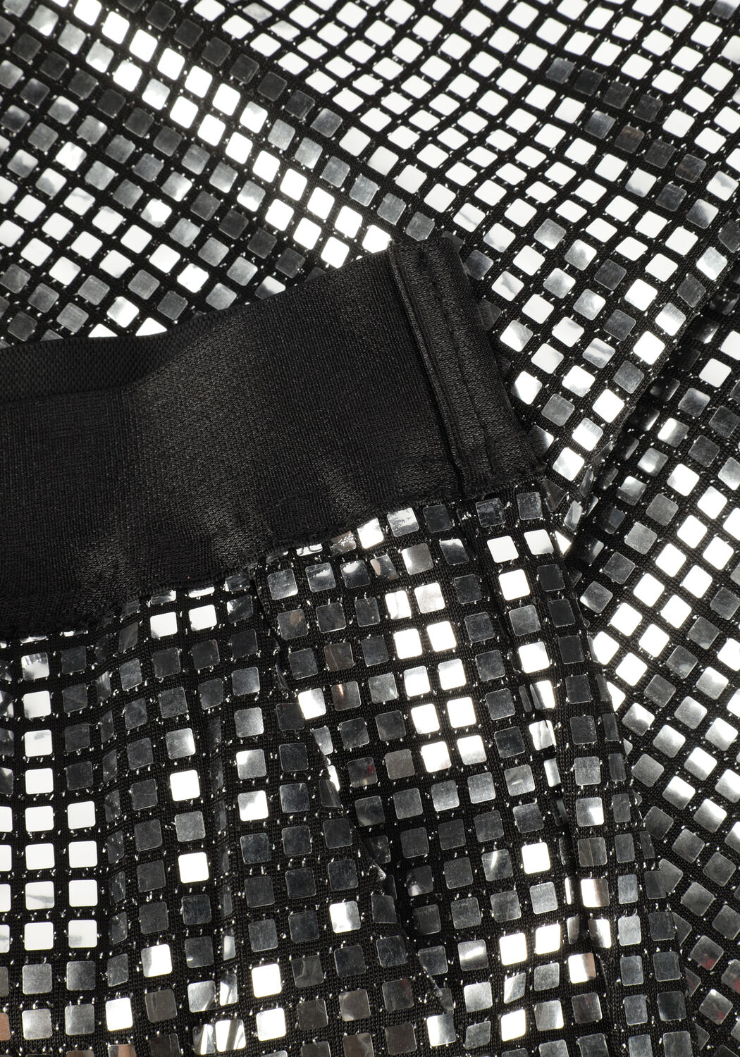 Silberne CO'COUTURE Schlaghose MIRROR FLARE PANT - large