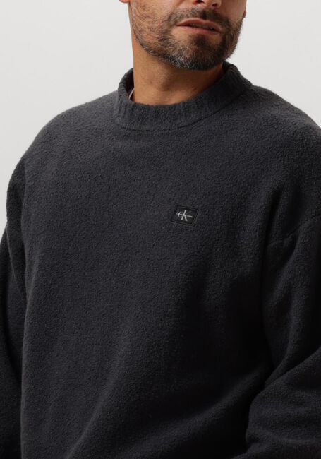 Schwarze CALVIN KLEIN Pullover BOUCLE BOXY SWEATER - large