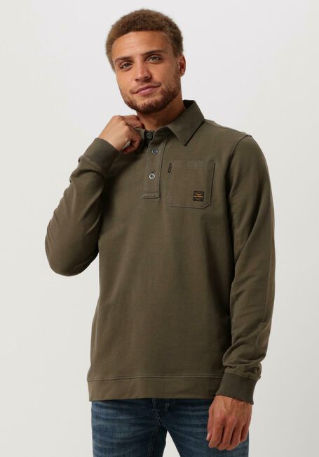 Gr&uuml;ne PME LEGEND Polo-Shirt LONG SLEEVE POLO COTTON SWEAT - large