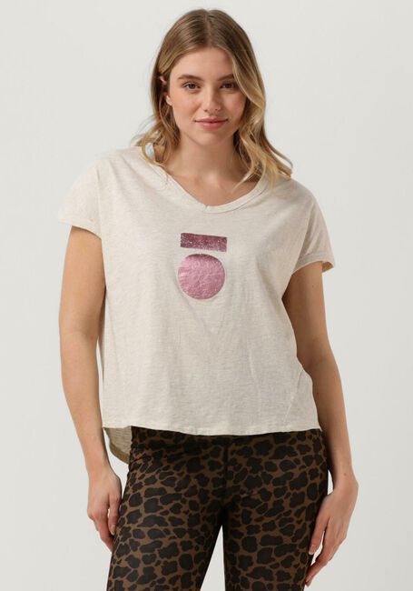 Ecru 10DAYS T-shirt MEDAL TEE SLUB - large