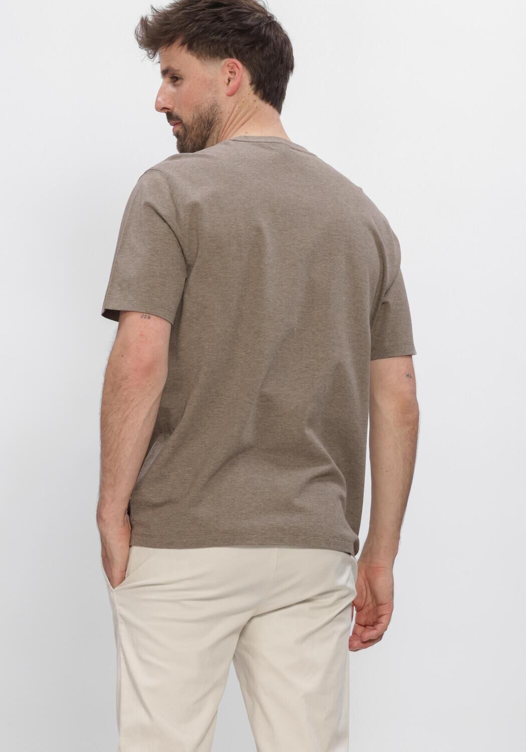 Braune PROFUOMO T-shirt T-SHIRT CREW NECK MERCERIZED STRETCH PIQUE - large