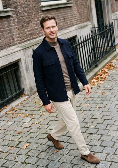 Dunkelblau PROFUOMO Overshirt OVERSHIRT KNITTED - large