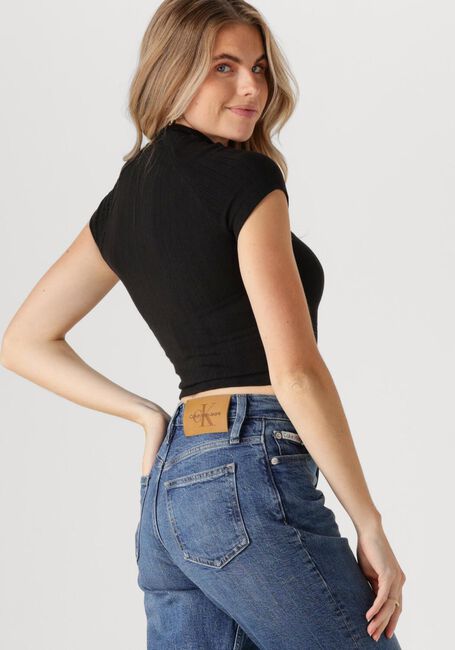 Schwarze CALVIN KLEIN Top WARM TEXTURE RIB MOCKNECK TOP - large