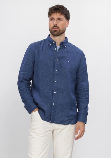 Dunkelblau TOMMY HILFIGER Casual-Oberhemd PIGMENT DYED LI SOLID RF SHIRT - large