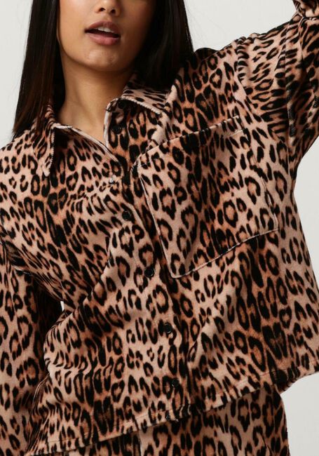 Braune ALIX THE LABEL Blusen LADIES WOVEN LEOPARD VELVET BLOUSE - large