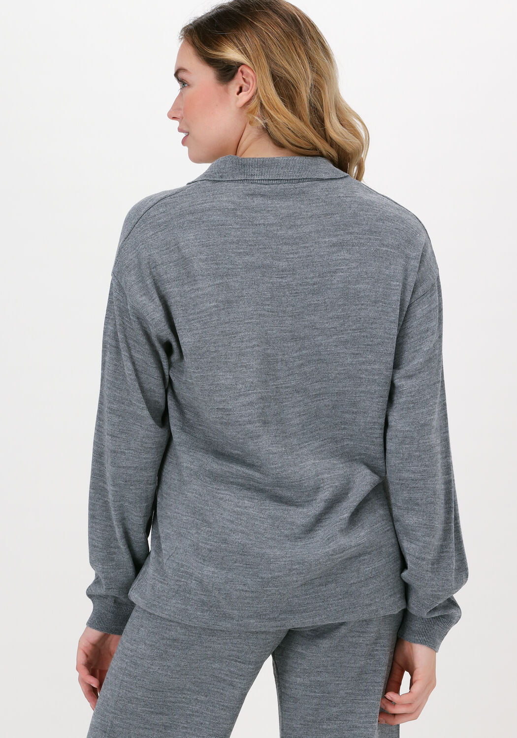 Hellgrau NA KD Polo Shirt OVERSIZED POLO NECK SWEATER Omoda
