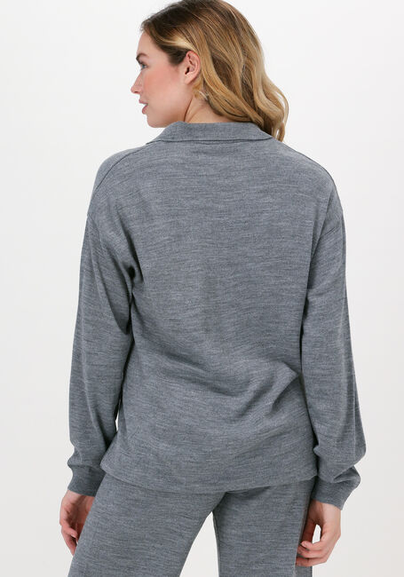 Hellgrau NA-KD Polo-Shirt OVERSIZED POLO NECK SWEATER - large