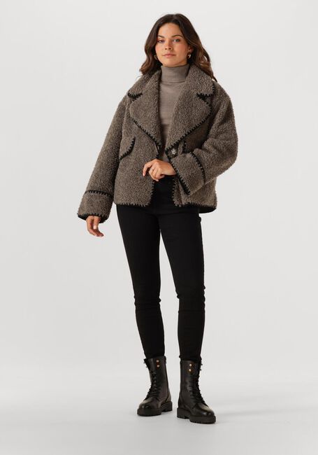 Taupe OBJECT Teddy-Jacke OBJSHIREN JACKET - large