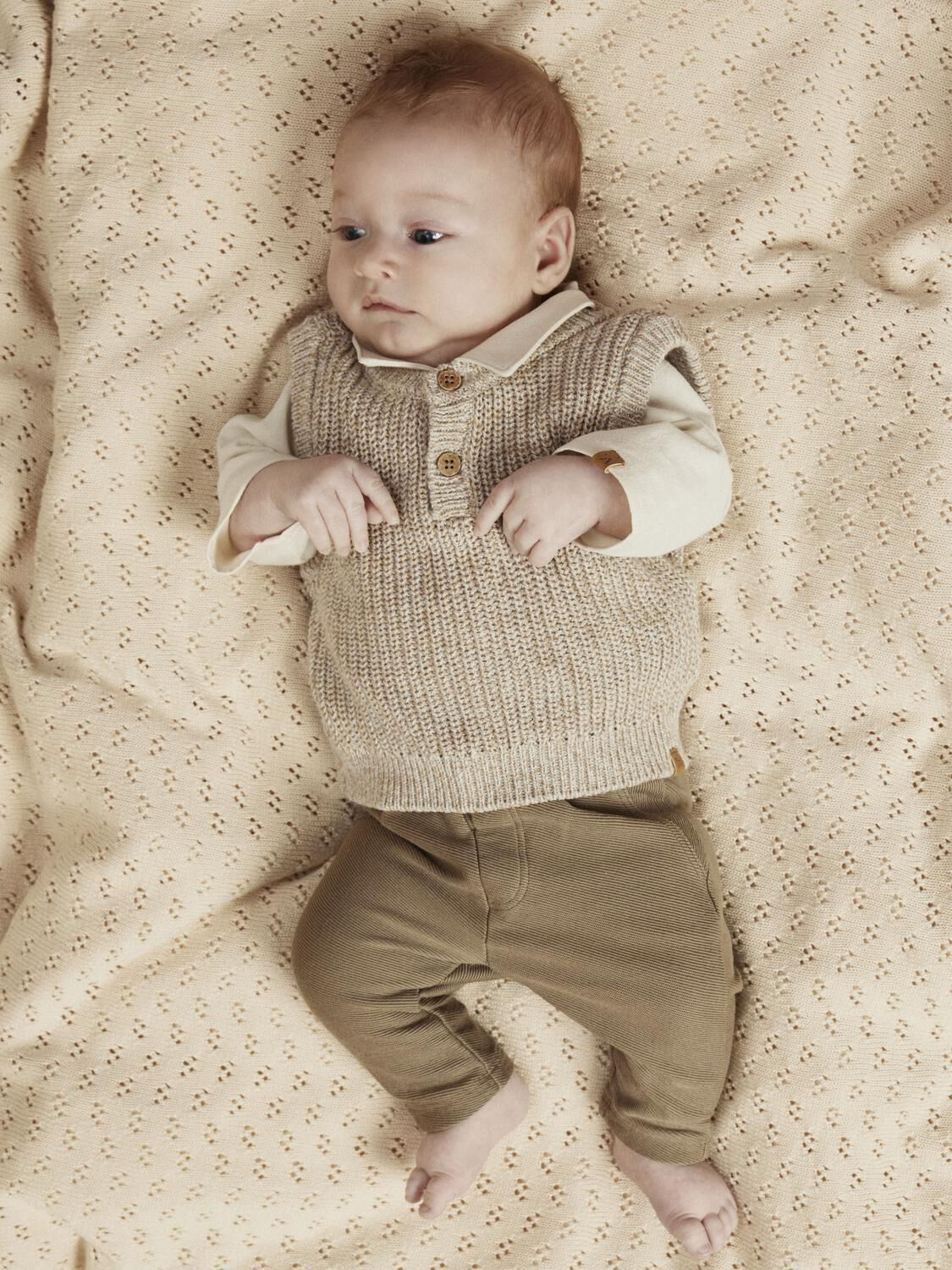 Sand LIL' ATELIER Spencer NBMROKKO KNIT VEST LIL - large
