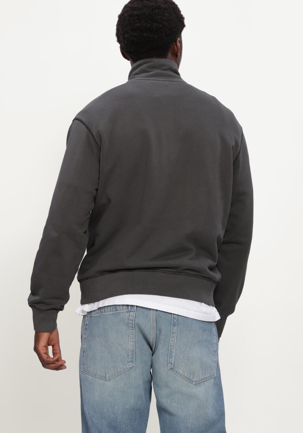 Dunkelgrau G-STAR RAW Sweatshirt UNIT WASHED HALF ZIP SW L\S - large