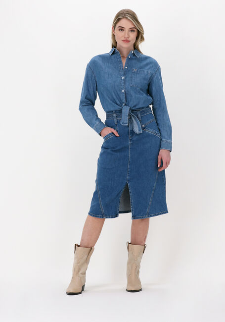 Blaue TOMMY JEANS Blusen TJW FRONT TIE CHAMBRAY SHIRT - large