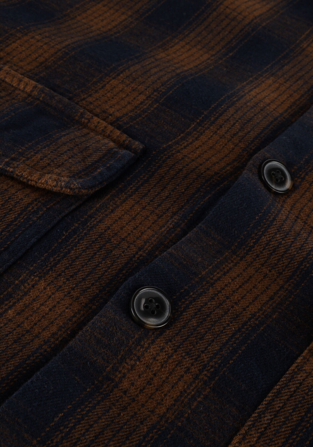 Braune SELECTED MEN Overshirt SLHLOOSEMASON-FLANNEL OVERSHIRT W NOOS - large