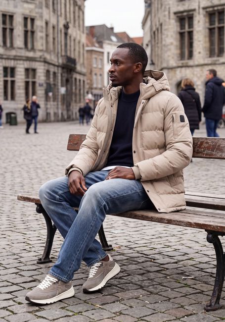 Beige AIRFORCE Wattierte Jack CHUCK PARKA - large