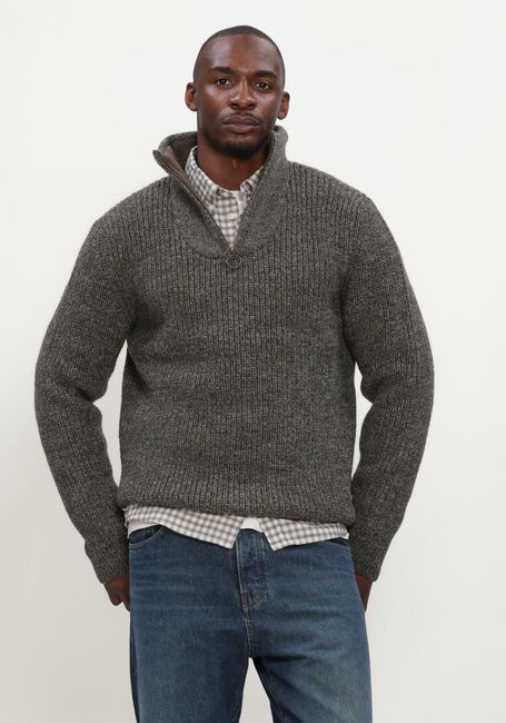 Dunkelgrau BARBOUR Pullover NEW TYNE HALF ZIP KNITTED JUMPER - large