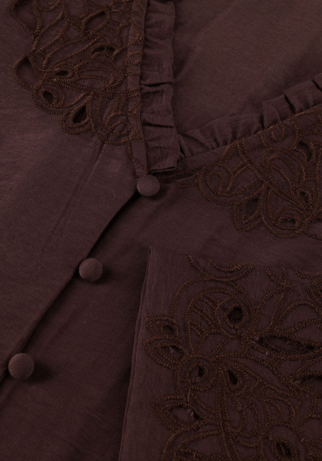 Braune OBJECT Blusen OBJLISA YUI L/S RE V-NECK TOP - large